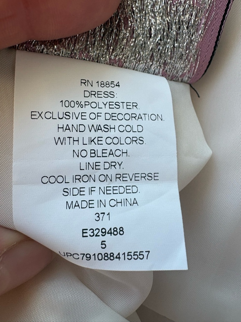 Girls' Pink and Ivory Floral Lace Formal Dress with Beaded Waist - Picture 3 of 4